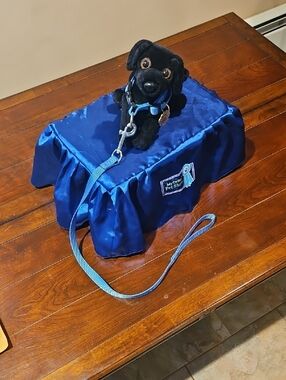 My Twinn Blue Satin Pet Display Bed with Leash